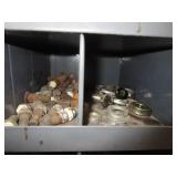 72 Compartment Bolt Bin w/Contents 34"x42"x12"