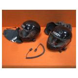 (2) Helmets w/Comunication System size Large & Medium
