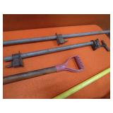 Shovel, Rake, Bar Clamps, Hedge Trimmer