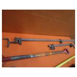 Shovel, Rake, Bar Clamps, Hedge Trimmer