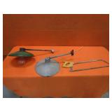 Vintage Light Fixtures & Meat Saw