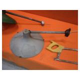 Vintage Light Fixtures & Meat Saw