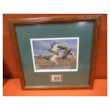 Wilhelm Goebel 1996 ND Resident Small Game Stamp Conservation Edition S&N Print 90/150 17"x16" Frame Size