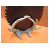 Deer Scene Painted Saw Blade w/Antler Display Holder