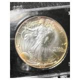 1987 AMERICAN SILVER EAGLE 1 TROY OZ .999 FINE SILVER IN CASE