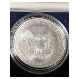 1999 AMERICAN SILVER EAGLE 1 TROY OZ .999 FINE SILVER IN MINT BOX