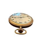 Illinois Gold-Tone Pocket Watch with Roman Numeral Dial and Exposed Movement