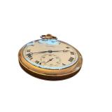 Illinois Gold-Tone Pocket Watch with Roman Numeral Dial and Exposed Movement