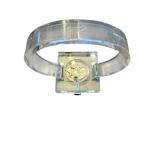 Vintage Modernist Lucite Mechanical Bracelet Watch by Pierre Cardin