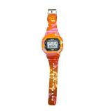 SKMEI 50M Orange Digital Sports Watch with Floral Design