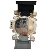 Infantry Stainless Steel Analog Digital Wristwatch with Black Rubber Strap