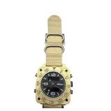 Infantry Military Style Quartz Watch with Beige Nylon Strap