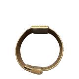 Gruen Diamond Quartz Wristwatch with Textured Gold-Tone Band