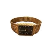 Gruen Diamond Quartz Wristwatch with Textured Gold-Tone Band