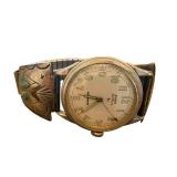 Vintage Elgin Wristwatch with Sterling Silver and Turquoise Cuff Band