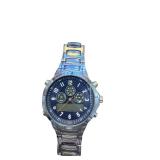 Analog Digital Stainless Steel Wrist Watch with Metal Band