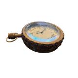 Vintage Brass Pocket Watch with Roman Numerals and Decorative Case
