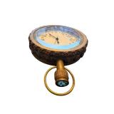 Vintage Brass Pocket Watch with Roman Numerals and Decorative Case