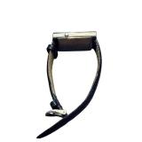 Oui Art Dual-Time Rectangular Wristwatch with Black Strap