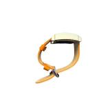 Orange Quartz Wristwatch with Square Face and Leather Band