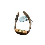 Stauer Gold Tone Chronograph Watch with Brown Leather Band