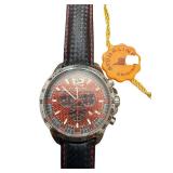 Stuhrling Original Chronograph Watch with Black Leather Band