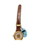 Stauer Roman Numeral Gold-Tone Wristwatch with Leather Band and Tag