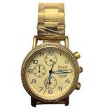 Stauer Automatic Gold Tone Wristwatch with Chronograph and Metal Band
