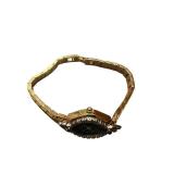 Vollmond Diamond Quartz Ladies Watch with Gold-Tone Band