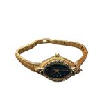 Vollmond Diamond Quartz Ladies Watch with Gold-Tone Band
