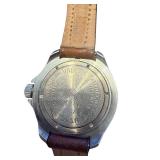 Vremir USSR Military Wristwatch with Brown Leather Band