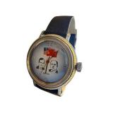 Vintage Vostok Wristwatch with Soviet-US Flags and Portraits