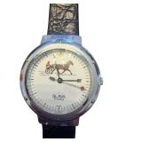 Slava 25 Jewels Russian Mechanical Watch with Horse Racing Dial