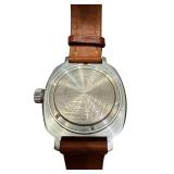 Vostok Komandirskie Russian Mechanical Wristwatch with Brown Leather Strap