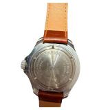 Vremir USSR Komandirskie Mechanical Wristwatch with Brown Leather Strap