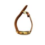 Vostok Gold-Tone Wristwatch with Brown Leather Band