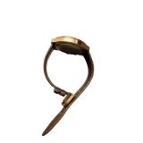 Raketa Vintage Russian Day-Date Wristwatch with Brown Leather Strap