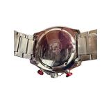 Citizen Eco-Drive Chronograph Stainless Steel Watch - Red Accents