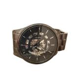 Caravelle New York Skeleton Dial Stainless Steel Watch