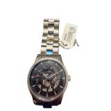 Caravelle New York Skeleton Dial Stainless Steel Watch