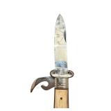 Vintage Multi-Function Knife with Bone Handle and Tools