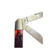 Lot of 2 Vintage Pocket Knives with Jigged Handles and Multi-Blade Design