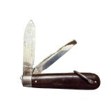 Pair of Vintage Barlow Folding Pocket Knives with Brown Handles