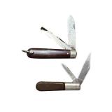Pair of Vintage Barlow Folding Pocket Knives with Brown Handles