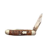 Schrade Uncle Henry and Imperial Pocket Knives with Stag Handles - Set of 2