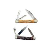 Set of 2 Vintage Pocket Knives with Jigged Handles