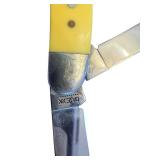 Set of 2 Yellow Handle Pocket Knives Case XX and Vintage Opener Knife