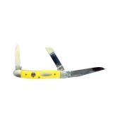 Set of 2 Yellow Handle Pocket Knives Case XX and Vintage Opener Knife