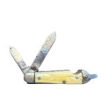 Set of 2 Yellow Handle Pocket Knives Case XX and Vintage Opener Knife