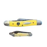 Set of 2 Yellow Handle Pocket Knives Case XX and Vintage Opener Knife